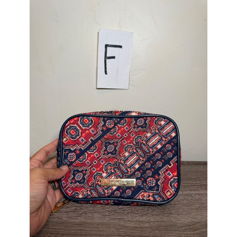 Tartan + Twine Bag Kilim Geometric Pattern Navy Red Gold Small